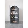 Damira 36" Wide Matte Black Metal Arched Curio Cabinet