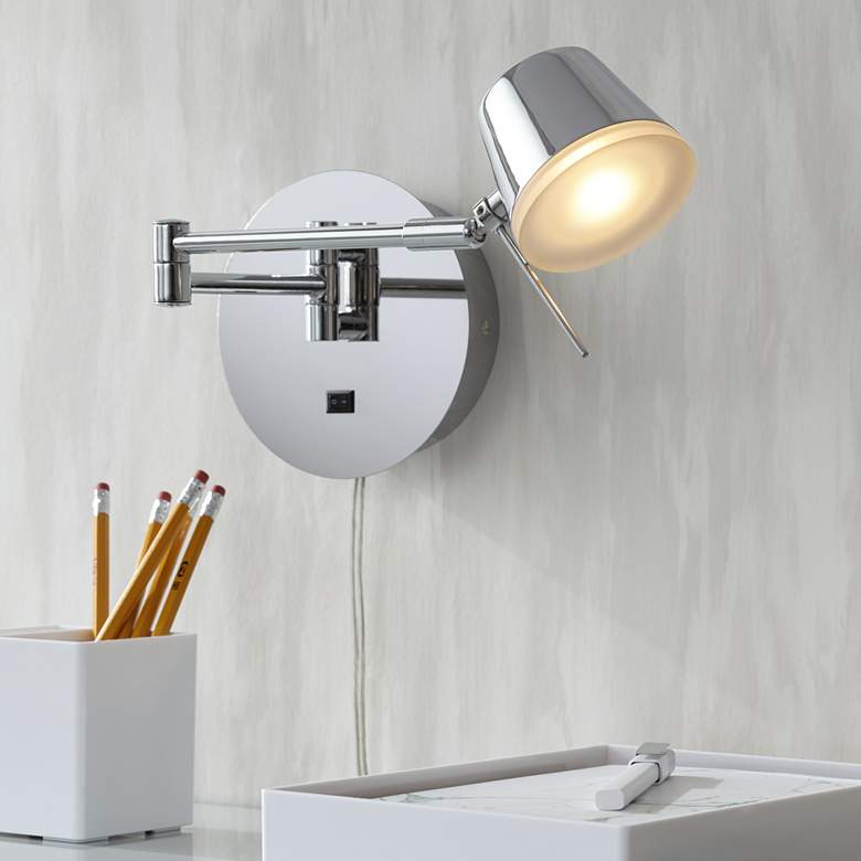 Image 1 Damour Chrome LED Plug-In Swing Arm