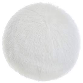 Image1 of Dan Foley 12" x 12" Ivory Faux Fox Hair Circle Throw Pillow
