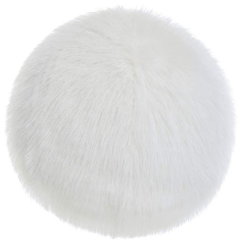 Image 1 Dan Foley 12" x 12" Ivory Faux Fox Hair Circle Throw Pillow
