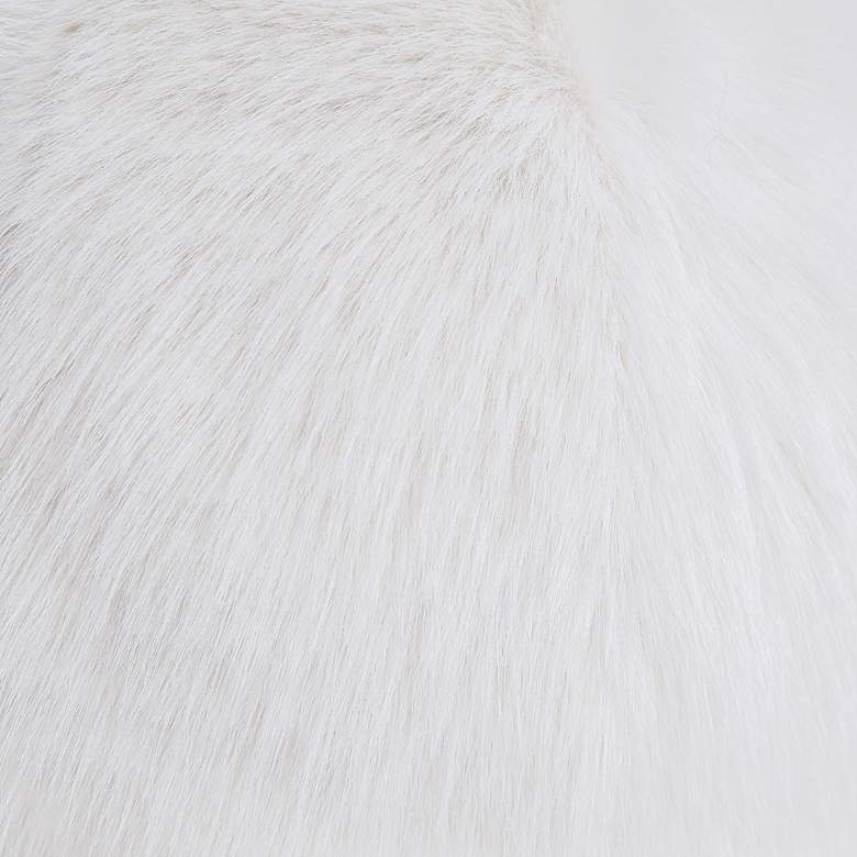 Image 2 Dan Foley 12" x 12" Ivory Faux Fox Hair Circle Throw Pillow more views