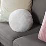 3_Dan Foley 12" x 12" Ivory Faux Fox Hair Circle Throw Pillow more views
