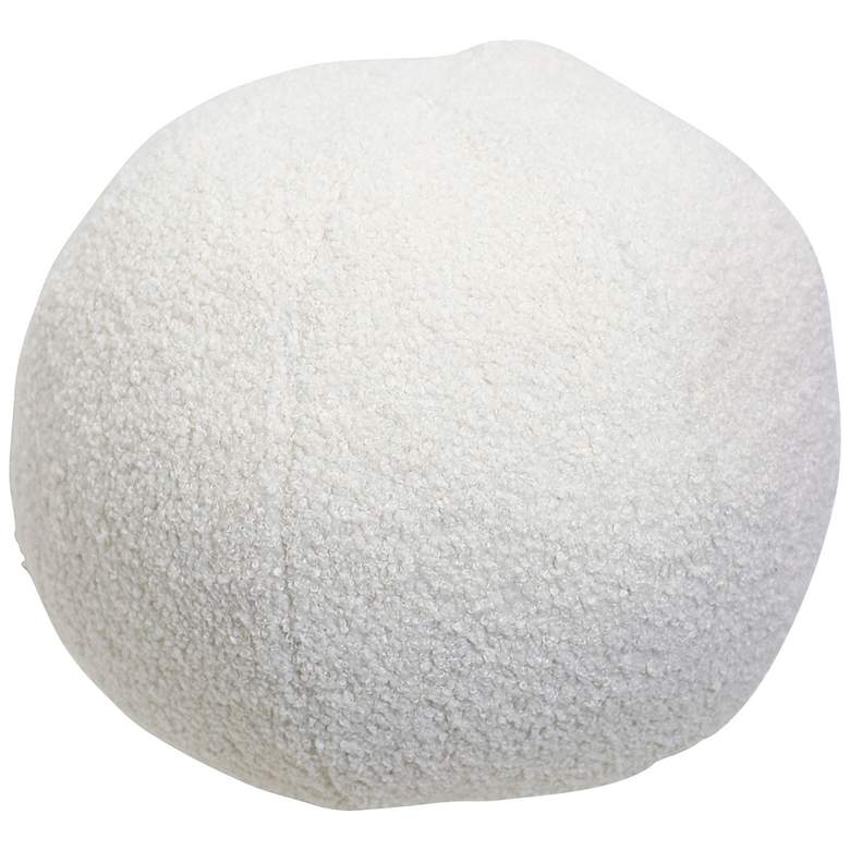 Image 1 Dan Foley 12" x 12" White Teddy Velvet Circle Throw Pillow