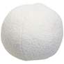 1_Dan Foley 12" x 12" White Teddy Velvet Circle Throw Pillow