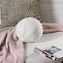 3_Dan Foley 12" x 12" White Teddy Velvet Circle Throw Pillow more views