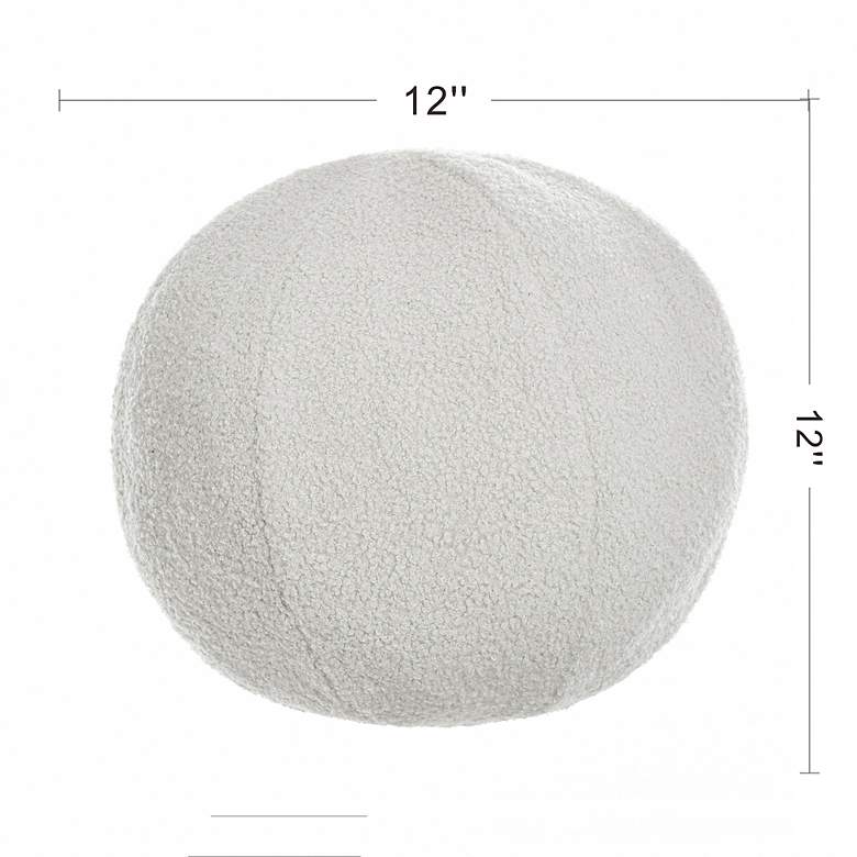 Image 4 Dan Foley 12" x 12" White Teddy Velvet Circle Throw Pillow more views