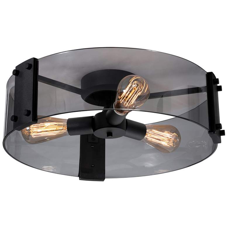 Image 1 Dana 18" Wide Black Semi Flush
