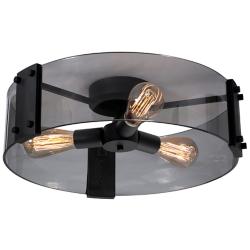 Dana 18" Wide Black Semi Flush