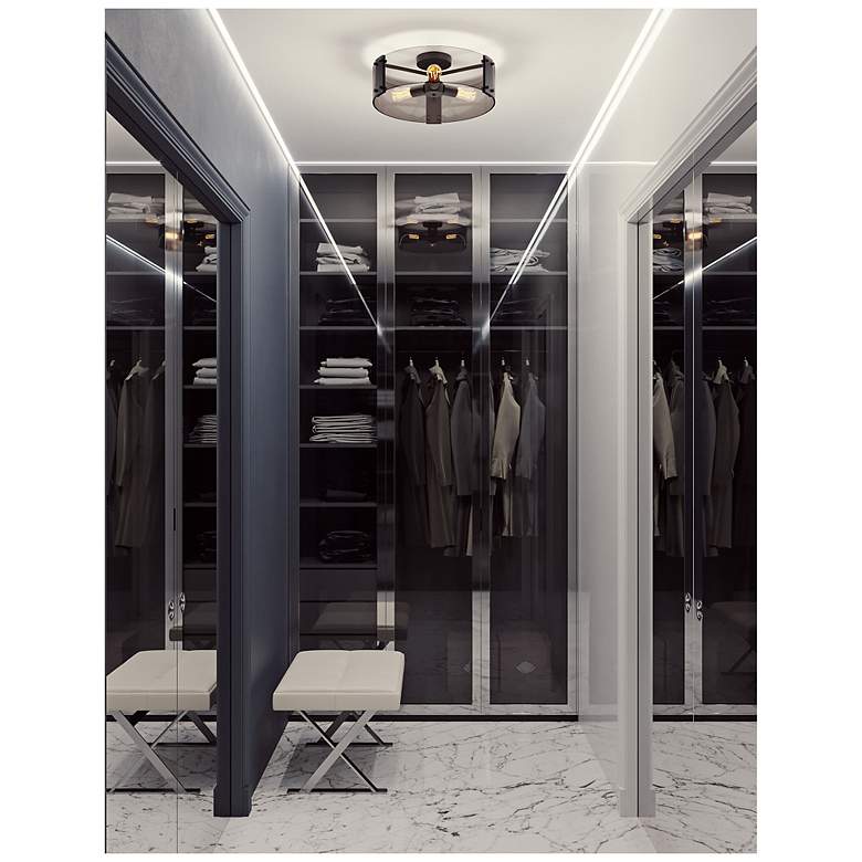 Image 2 Dana 18" Wide Black Semi Flush more views