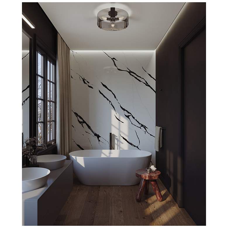 Image 3 Dana 18" Wide Black Semi Flush more views