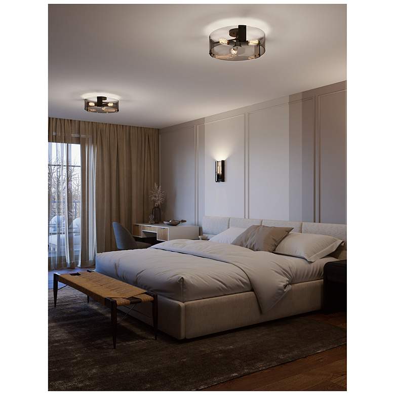 Image 4 Dana 18" Wide Black Semi Flush more views