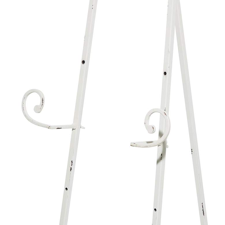 Image 2 Dana 52 inchH White Iron Scrolled Adjustable Stand Floor Easel more views