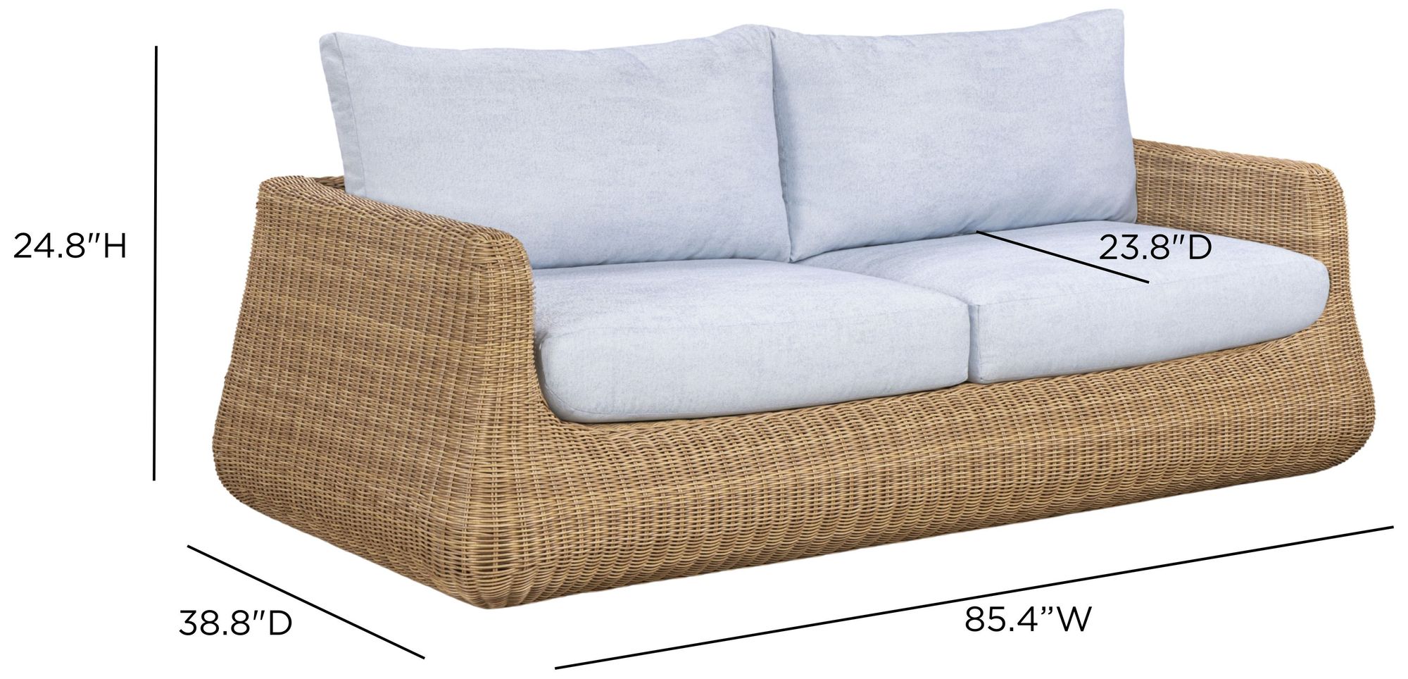 Image 7 Dana Light Blue Outdoor Sofa more views
