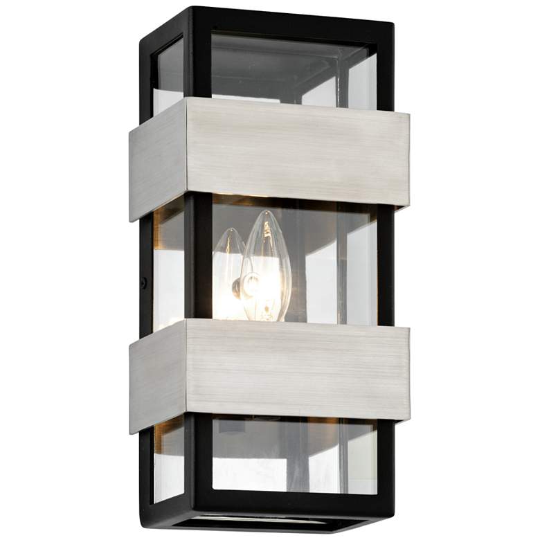 Image 1 Dana Point 12" High Textured Black Outdoor Wall Light