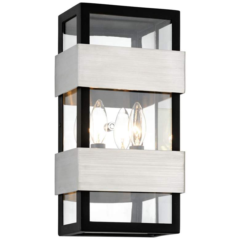 Image 1 Dana Point 15" High Textured Black Outdoor Wall Light