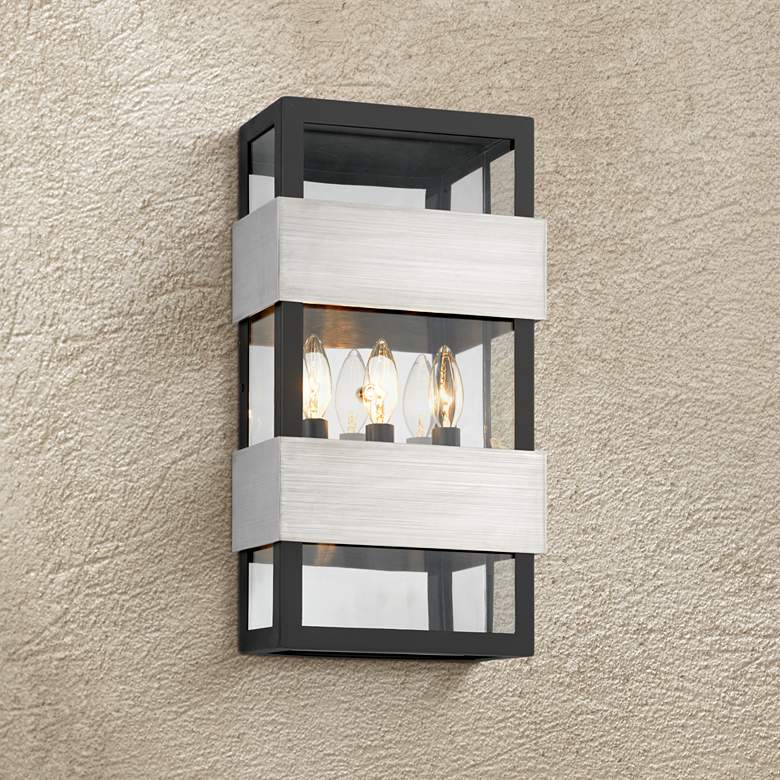 Image 1 Dana Point 18 1/2" High Textured Black Outdoor Wall Light