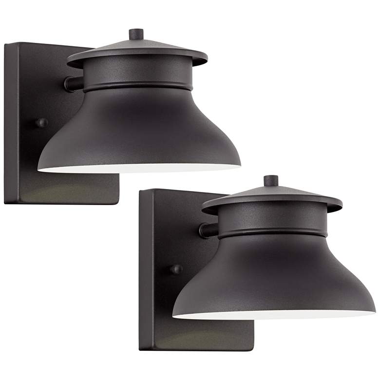Image 2 Danbury 5" High Black LED Outdoor Barn Wall Lights Set of 2