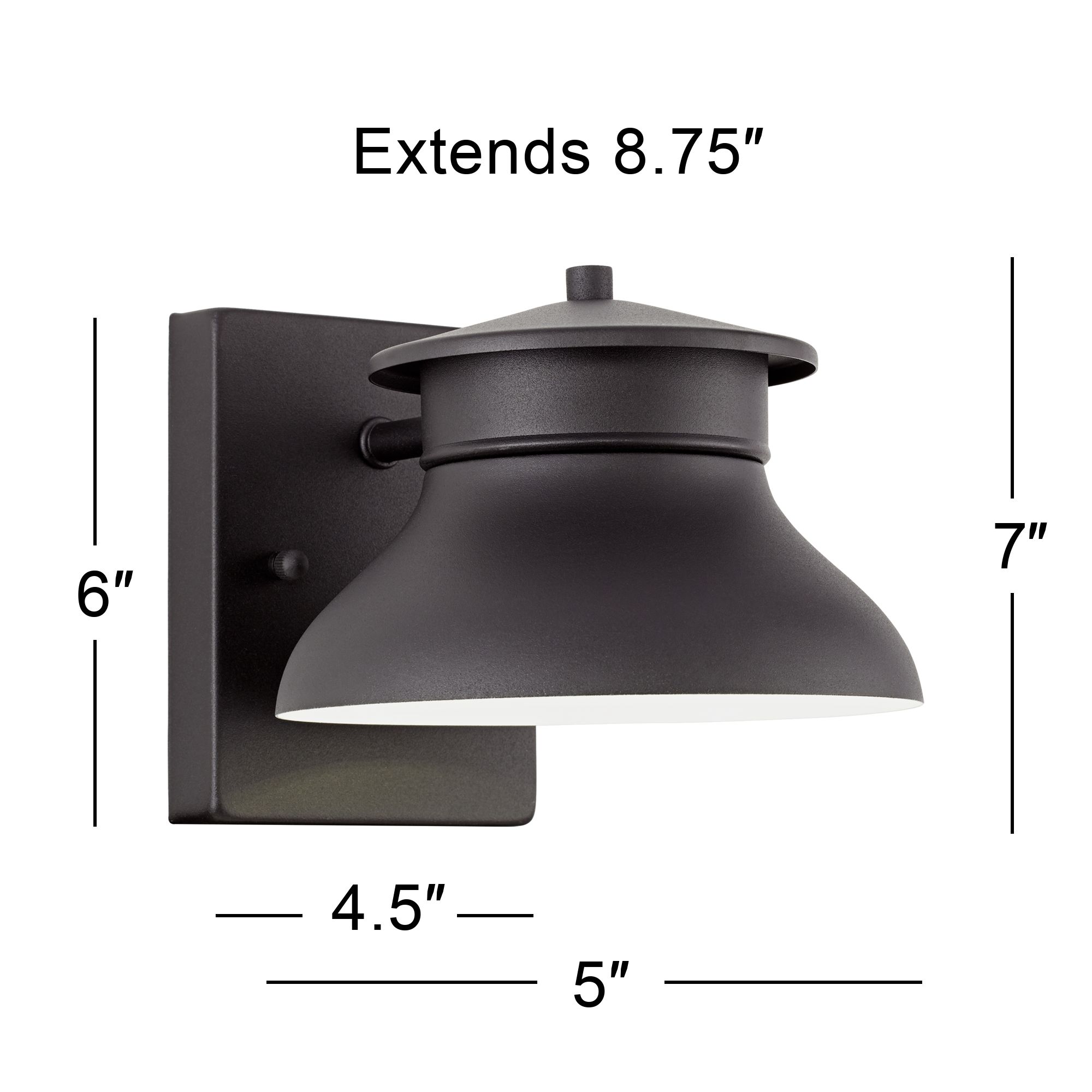 Danbury 5" High Black LED Outdoor Barn Wall Lights Set of 2