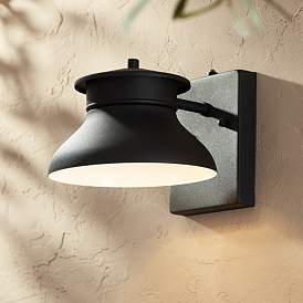 Image2 of Danbury 6" High Black Dusk to Dawn LED Outdoor Wall Light