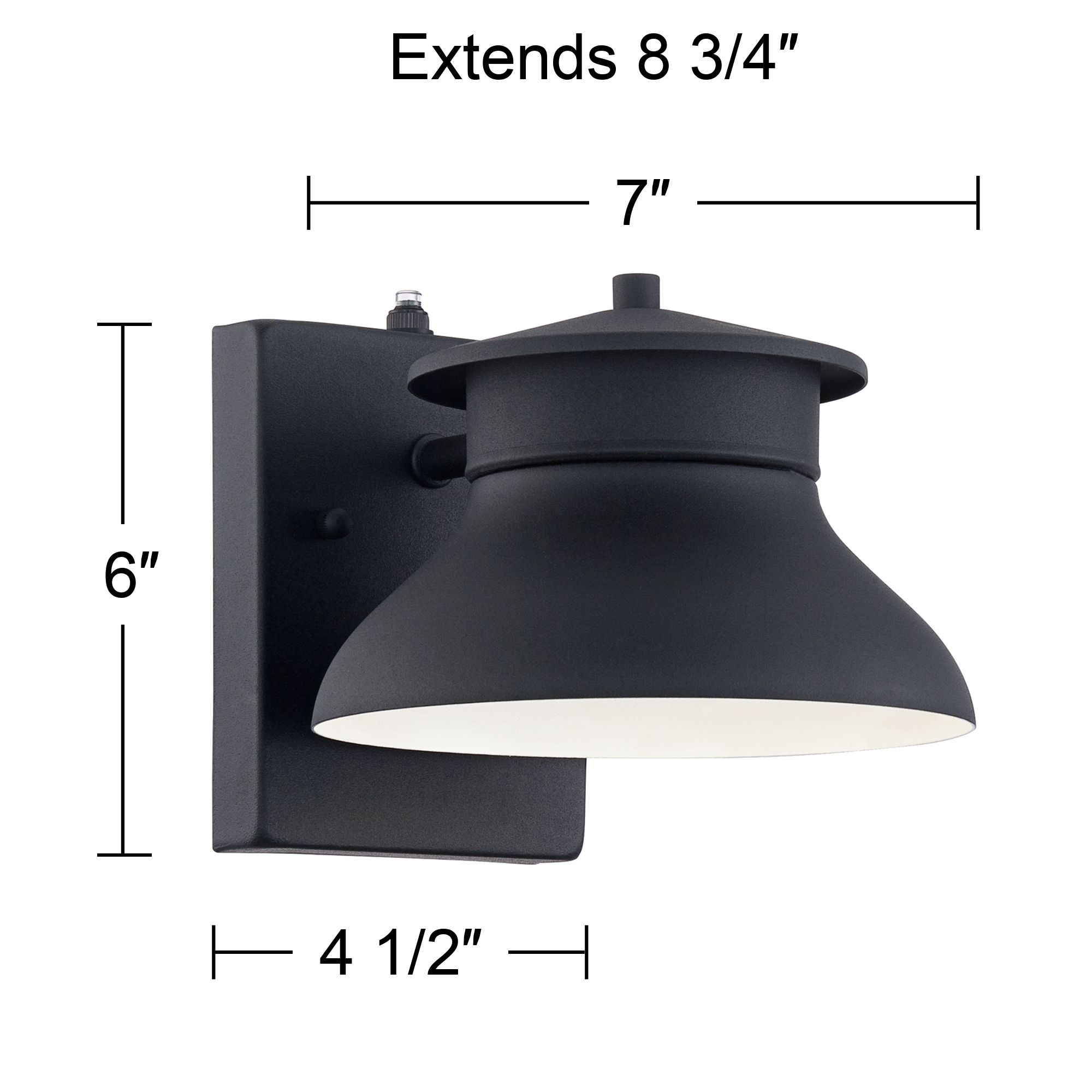 Danbury 6" High Black Dusk to Dawn LED Outdoor Wall Light in scene
