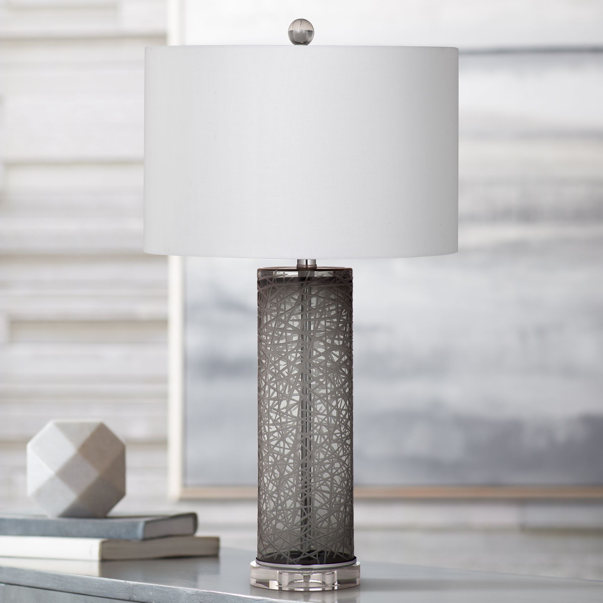 smoked grey table lamp