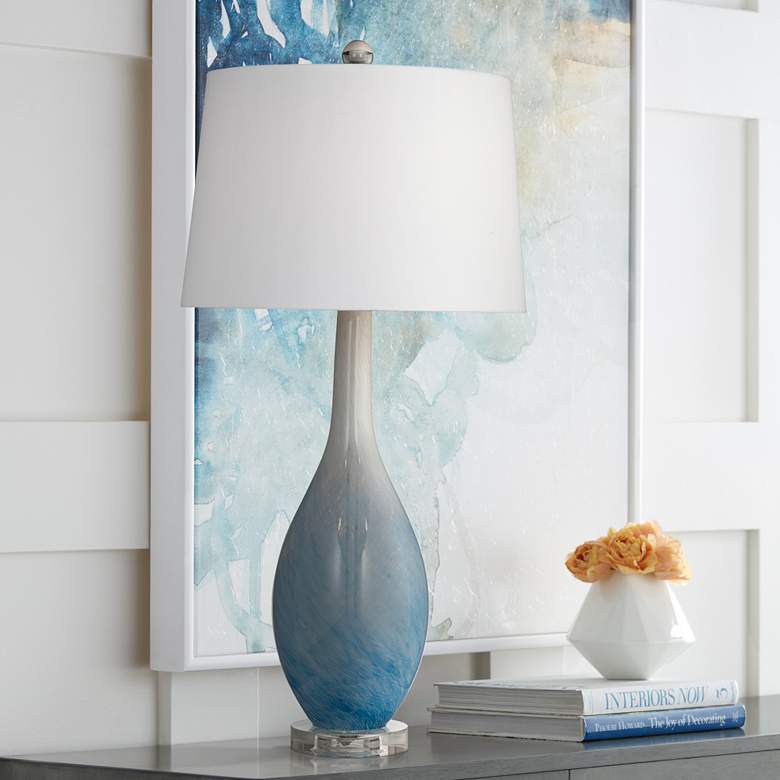 Image 1 Dancer 31 inch Contemporary Styled Blue Table Lamp