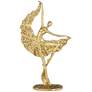 Dancer with Skirt 17 1/2" High Shiny Gold Statue in scene