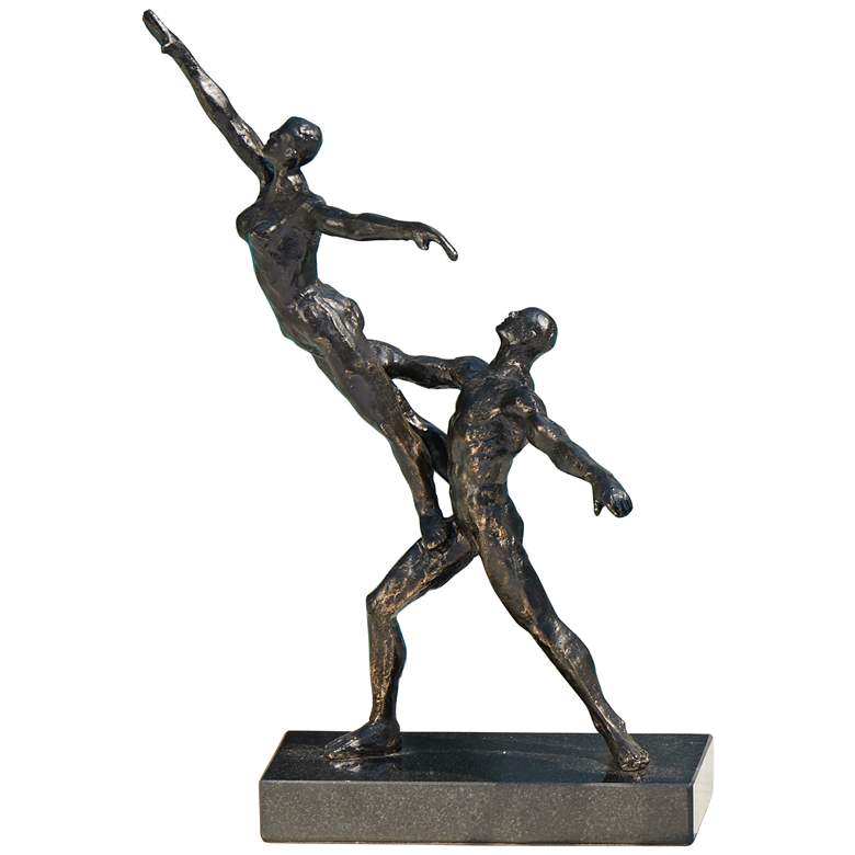 Image 1 Dancers Standing Lift 13 1/2 inch High Bronze Iron Statue