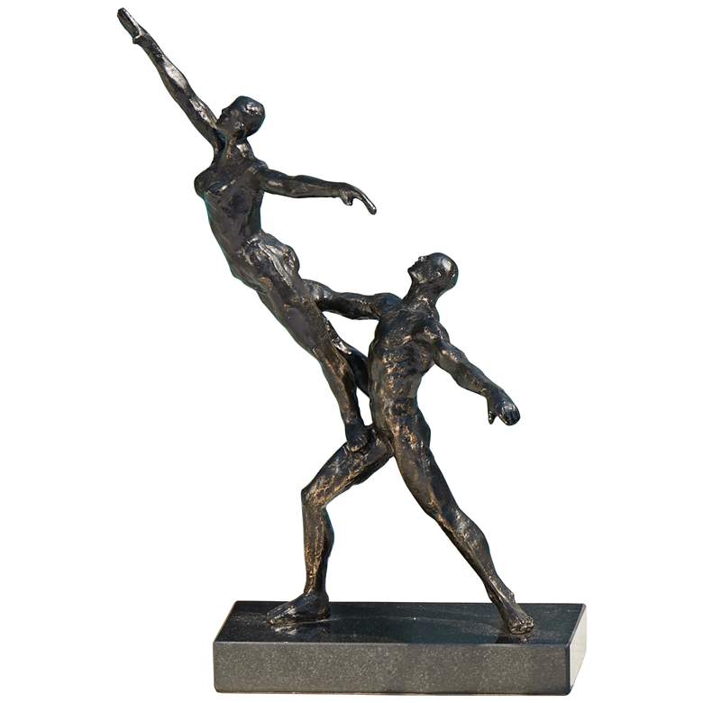 Image 1 Dancers Standing Lift 13 1/2" High Bronze Iron Statue