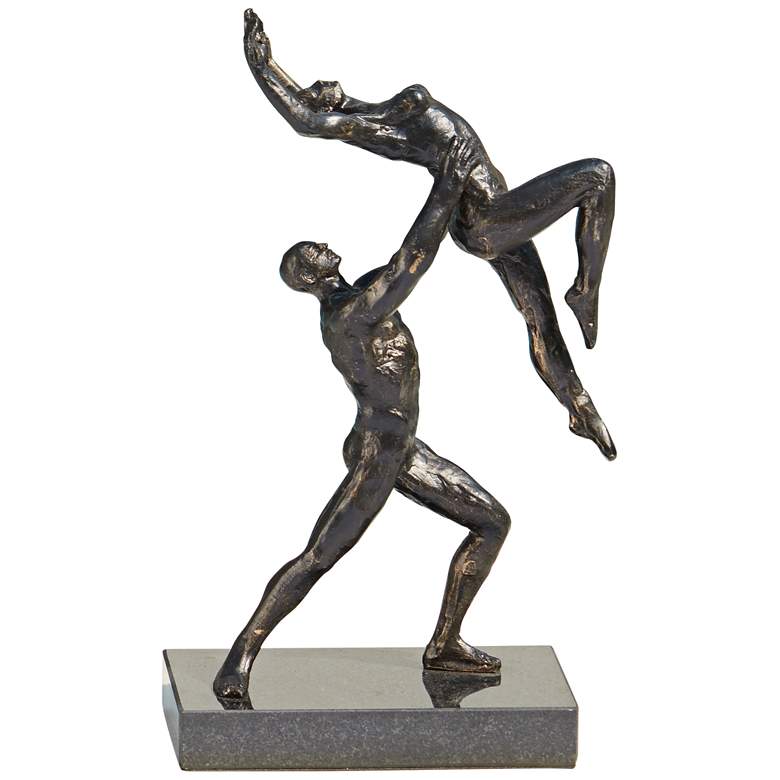 Image 1 Dancers Two Arm Lift 12" High Bronze Iron Statue