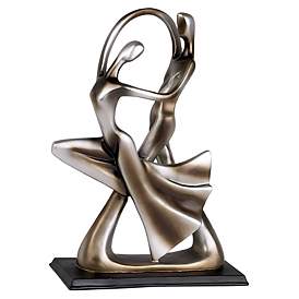 Image3 of Dancing Couple 14 3/4" High Silver Finish Abstract Dance Sculpture