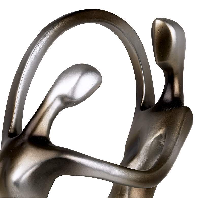 Image 5 Dancing Couple 14 3/4 inch High Silver Finish Abstract Dance Sculpture more views