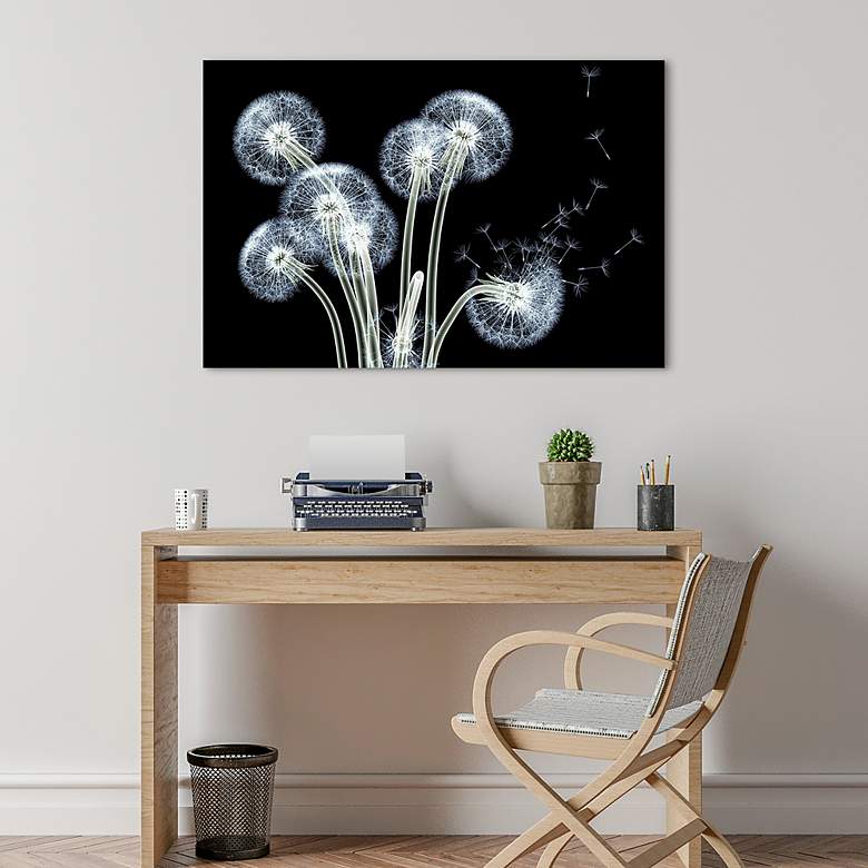 Image 5 Dancing Dandelions 48 inch Wide Tempered Glass Graphic Wall Art more views