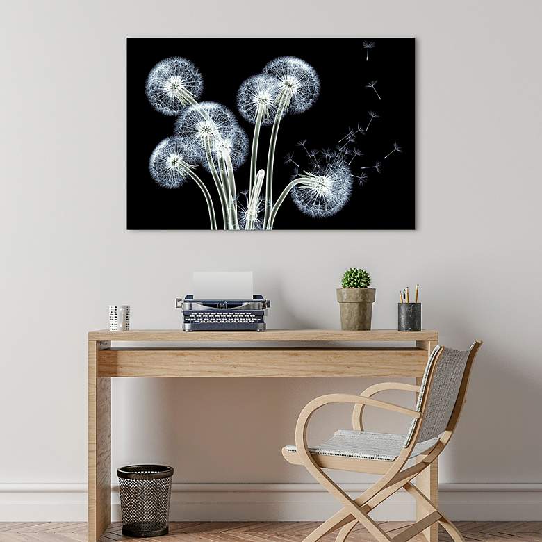 Image 5 Dancing Dandelions 48" Wide Tempered Glass Graphic Wall Art more views
