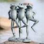 Dancing Frog Trio 19" High Aluminum Outdoor Garden Statue