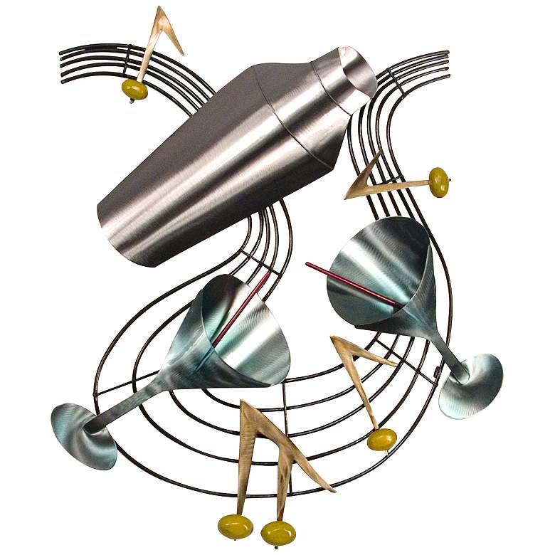 Image 1 Dancing Martini's 33" High Metal Wall Art