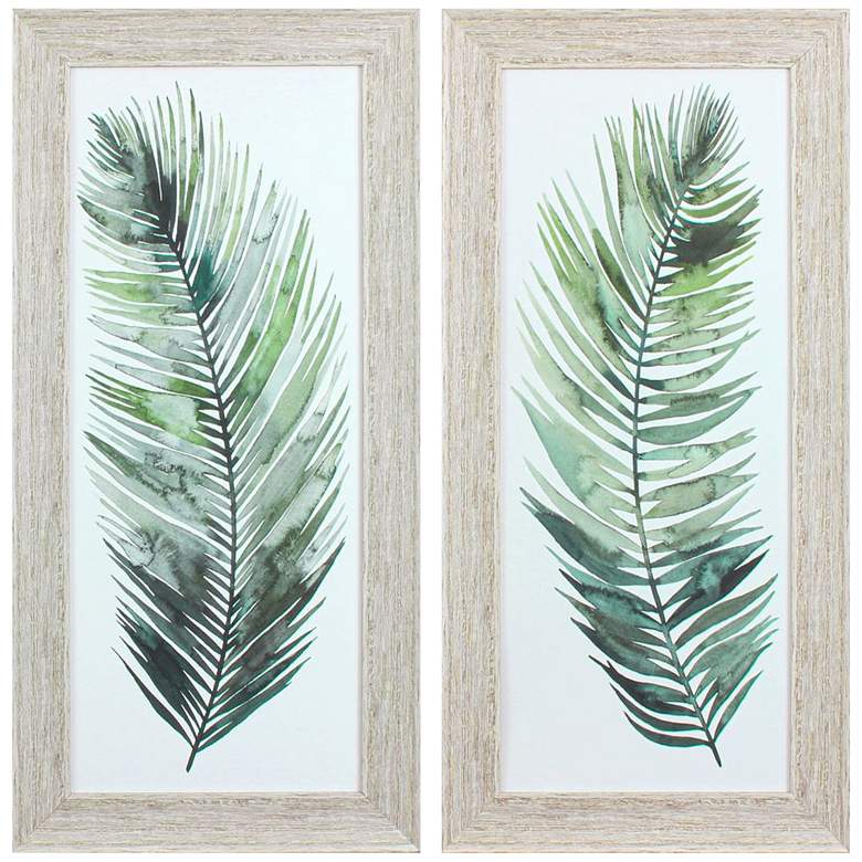 Image 3 Dancing Palm 34" High 2-Piece Printed Framed Wall Art Set