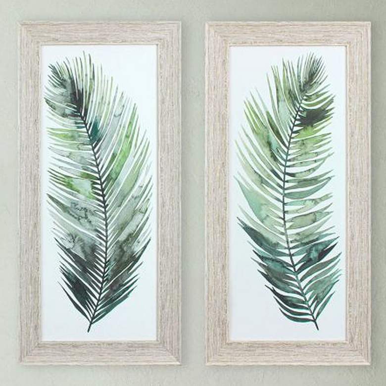 Image 2 Dancing Palm 34 inch High 2-Piece Printed Framed Wall Art Set