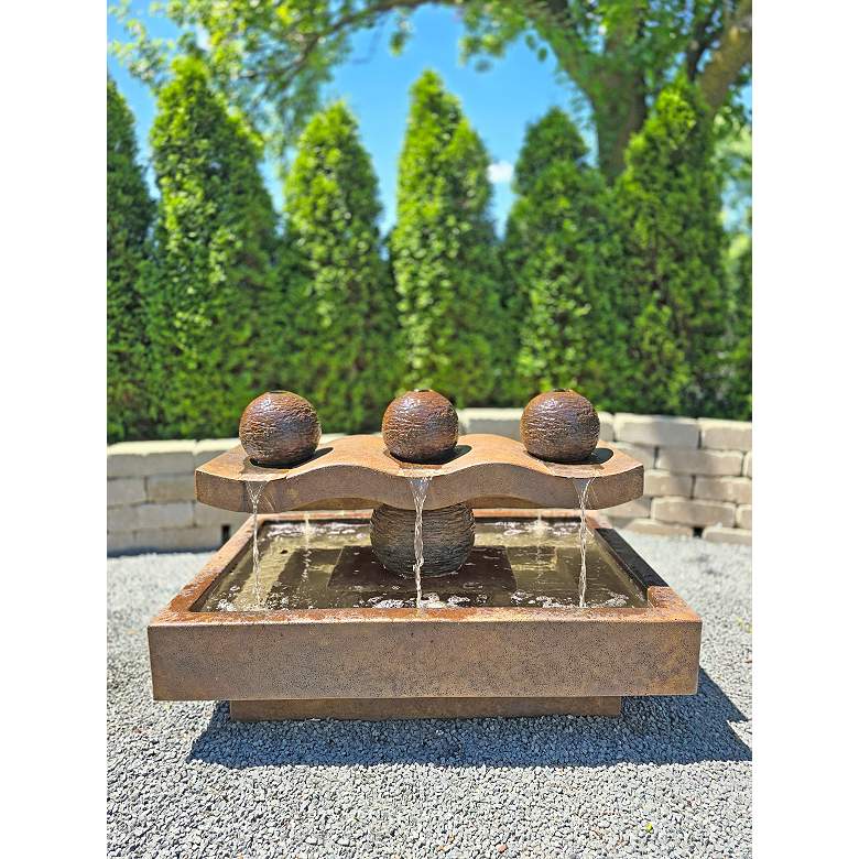 Image 1 Dancing Spheres 27" High Relic Lava Outdoor LED Fountain