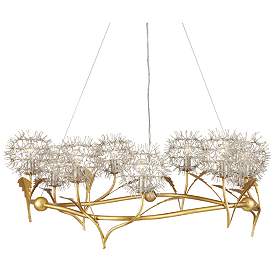 Image1 of Dandelion 38 1/2"W Gold And Silver Leaf 9-Light Chandelier