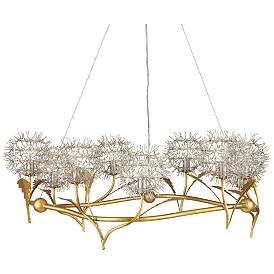 Image2 of Dandelion 38 1/2"W Gold And Silver Leaf 9-Light Chandelier more views