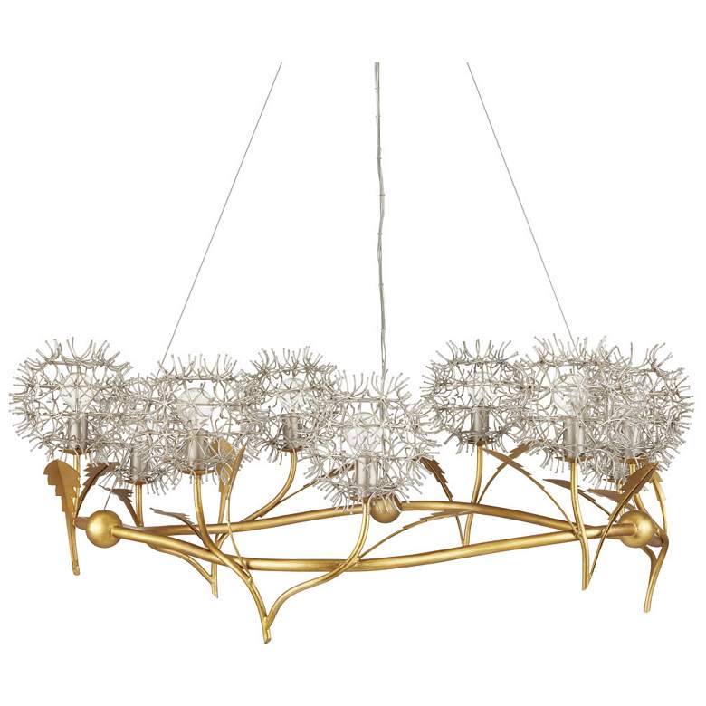 Image 2 Dandelion 38 1/2"W Gold And Silver Leaf 9-Light Chandelier more views