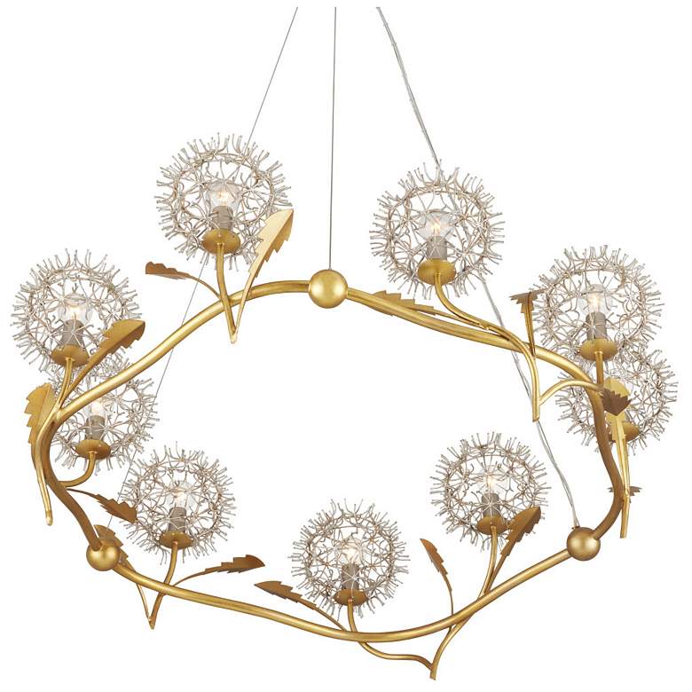 Image 4 Dandelion 38 1/2"W Gold And Silver Leaf 9-Light Chandelier more views