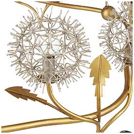 Image5 of Dandelion 38 1/2"W Gold And Silver Leaf 9-Light Chandelier more views