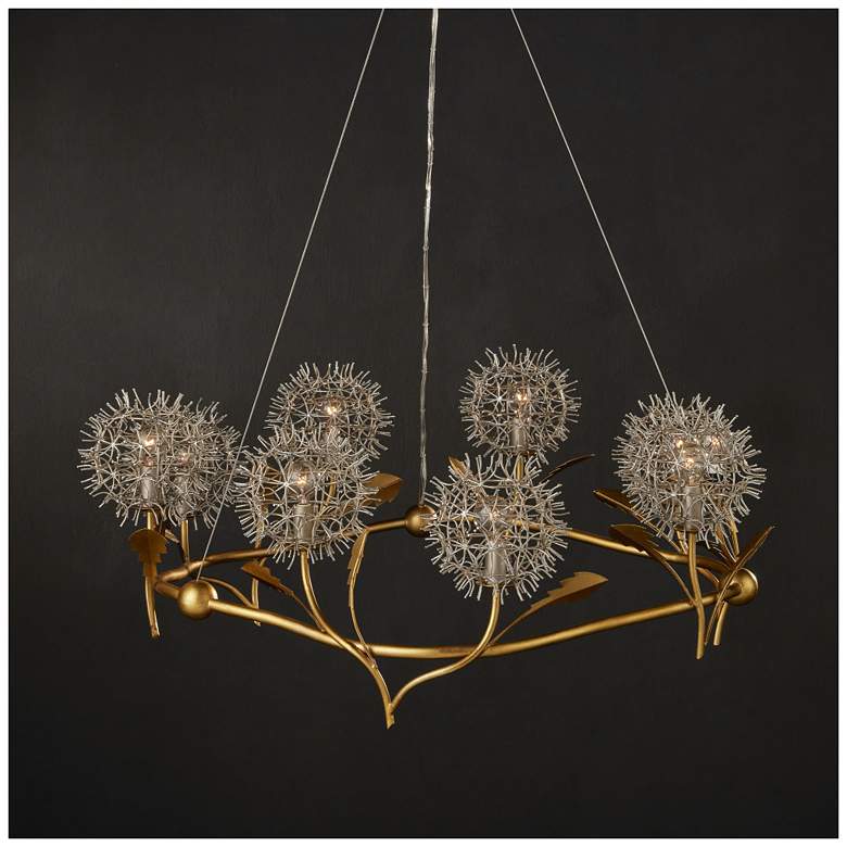 Image 6 Dandelion 38 1/2"W Gold And Silver Leaf 9-Light Chandelier more views