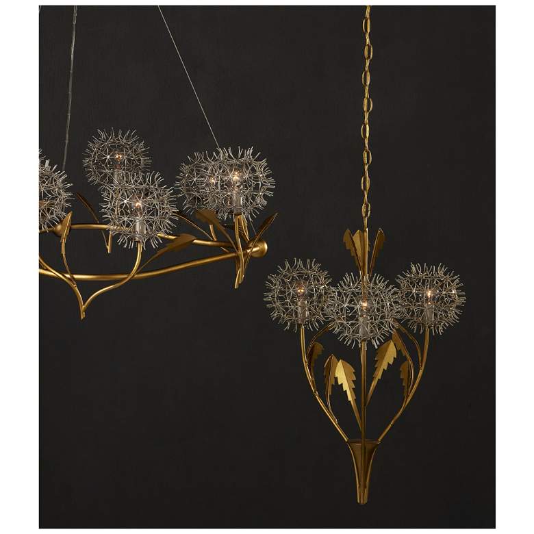 Image 7 Dandelion 38 1/2"W Gold And Silver Leaf 9-Light Chandelier more views