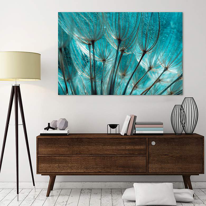 Image 5 Dandelion 48"W Free Floating Tempered Glass Graphic Wall Art more views