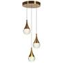 1_Dandelion 9 3/4" Wide Plating Brass LED Multi-Light Pendant