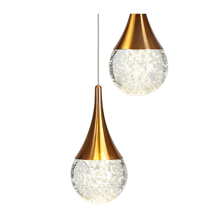 Image 2 Dandelion 9 3/4" Wide Plating Brass LED Multi-Light Pendant more views