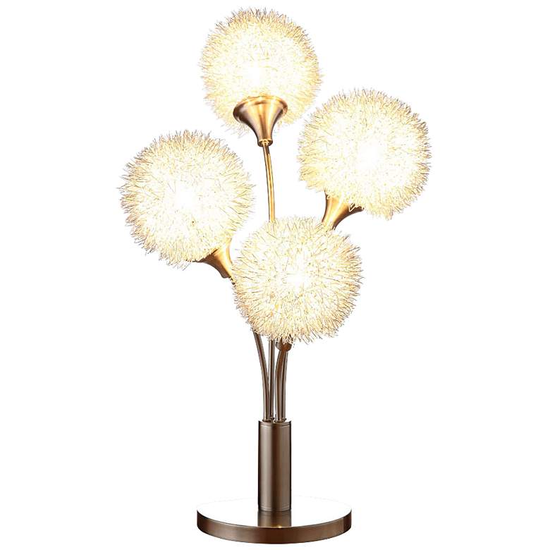 Image 1 Dandelion Bloom Sand Chrome 4-Light Accent Table Lamp